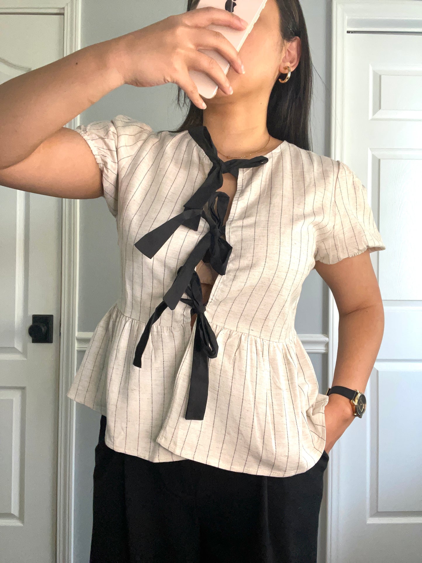 Bow Peplum Blouse