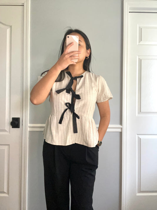 Bow Peplum Blouse